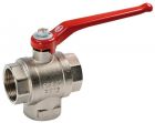 Valvola a sfera ottone 3 vie 1" L