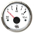 Indicatore pressione olio 0-5 bar bianco/lucida 