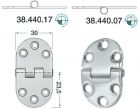 Cerniera inox 47x30 mm modello nodo sporgente