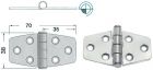 Cerniera inox 70x38 mm nodo sporgente