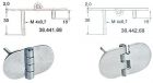 Cerniera inox 68,5x38,5 mm con prigionieri nodo sporgente