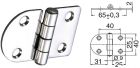 Cerniera inox 65x40 mm nodo sporgente