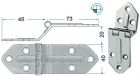 Cerniera inox 118x40 mm