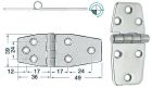 Cerniera inox 85x39 mm nodo sporgente