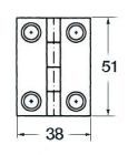 Cerniera inox rettangolare 51x38 mm