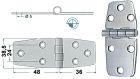 Cerniera inox 84x38 mm nodo sporgente