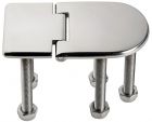 Cerniera inox AISI 316 76x40 mm in microfusione con nodo rovesciato con prigionieri