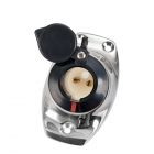 Basetta angolata ad incasso inox per aste estraibili nera