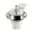 Basetta dritta incasso inox cappuccio bianco x aste