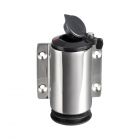 Basetta a parete inox cappuccio nero 3 contatti